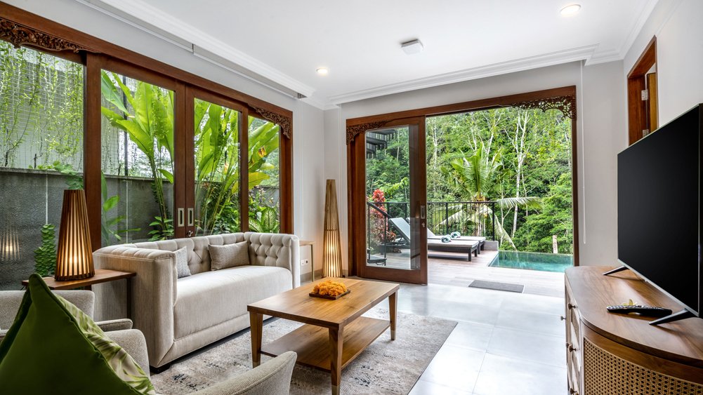 Pala Ubud - Villa Catur - Restful sala by the pool deck